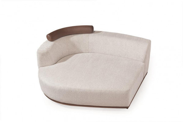Beige woonkamer hoekbank Exclusieve L-vorm bank Modern houten frame