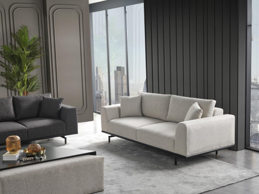 Complete bankstel bank banken fauteuil grijs bankstel set 4-dlg.