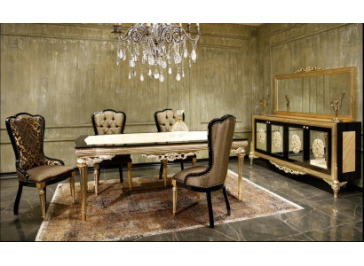 Eethoek set eetkamer eettafel set 7-delig luxe bruin edel hout