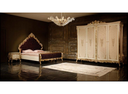 Klassieke slaapkamerset Dubbel bed 2x Nachtkastjes Commode Kast