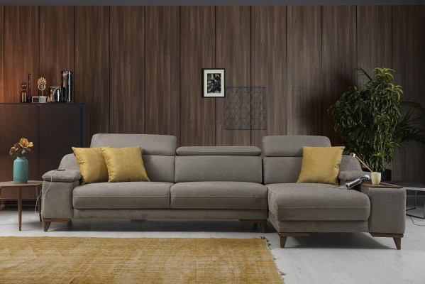 Bank Bank Hoekbank L-vorm gestoffeerd Modern Woonkamer Ontspannen Zetel Luxe Meubels