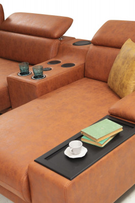 Luxe hoekbank L-vorm bank bank design gestoffeerd modern textiel woonkamer nieuw