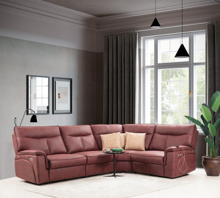 Luxe hoekbank Rood Bank Bank L-Vorm Modern Gestoffeerd Meubilair Designer Woonkamer