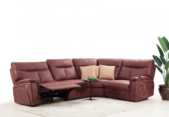 Luxe hoekbank Rood Bank Bank L-Vorm Modern Gestoffeerd Meubilair Designer Woonkamer