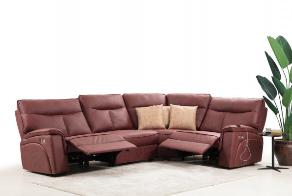 Luxe hoekbank Rood Bank Bank L-Vorm Modern Gestoffeerd Meubilair Designer Woonkamer