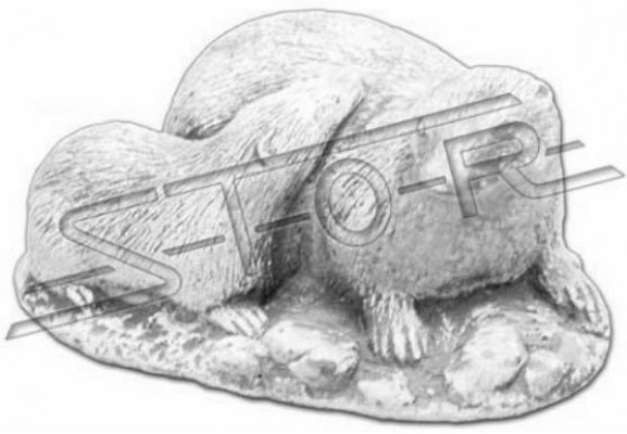 Tuindecoratie Fretten Terras Steenfiguren Figuur Wit Natuur Standbeeld