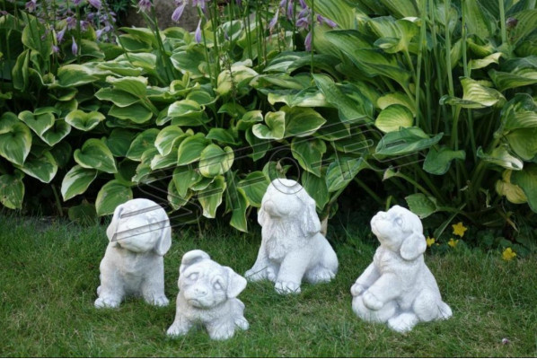 Tuindecoratie Hond Terras Steen Beeld Beelden Decoratieve Standbeeld Wit