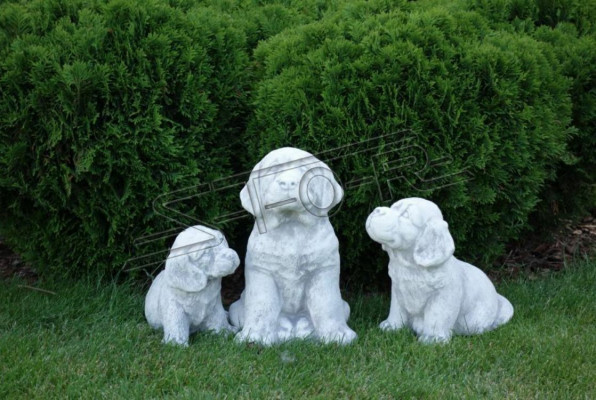 Tuin Decoratie Hond Terras Steen Beeld Wit Figuren Decoratief Standbeeld