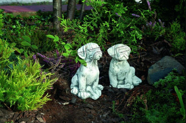 Tuindecoratie Hond Terras Steenfiguren Figuur Decoratie Standbeeld