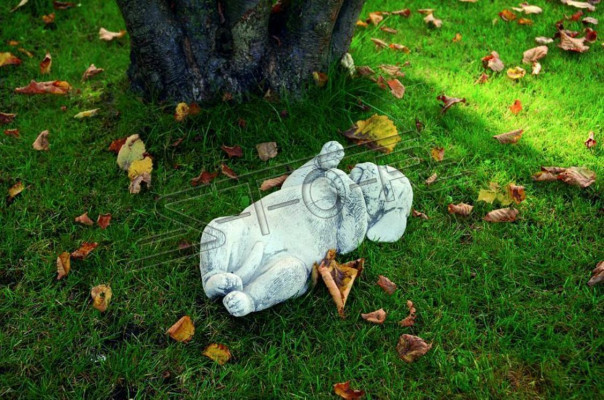 Tuindecoratie Hond Terras Steenfiguren Figuur Decoratief Wit Standbeeld