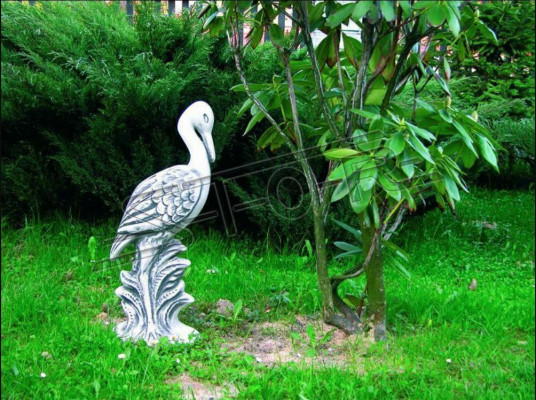 Tuindecoratie Kraanvogel Terras Steen Figuren Beeld Standbeeld Sculptuur
