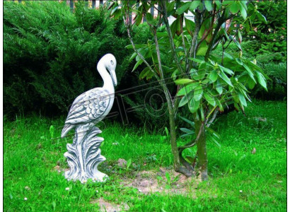 Tuindecoratie Kraanvogel Terras Steen Figuren Beeld Standbeeld Sculptuur