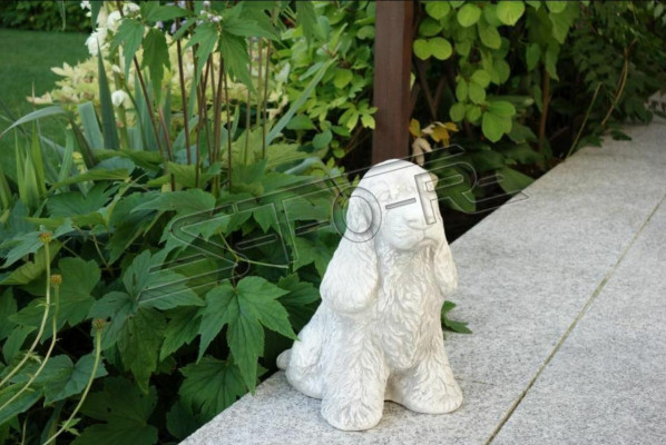Tuindecoratie Witte Hond Terras Steen Figuur Beelden Decoratief Standbeeld