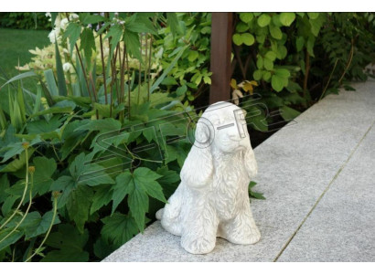 Tuindecoratie Witte Hond Terras Steen Figuur Beelden Decoratief Standbeeld