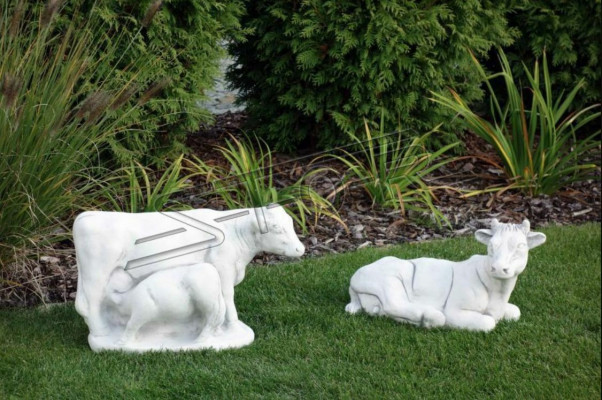 Tuinkoe decoratie steen figuur terras decoratie standbeeld sculptuur