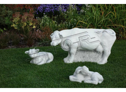 Tuinkoe decoratie steen figuur terras decoratie wit standbeeld natuur sculptuur