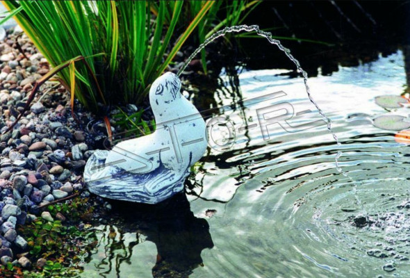 Tuinbeeld "Fontein" 32cm Vijverfiguur Standbeeld Gegoten Steen