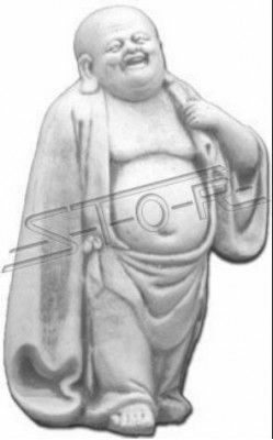 Blije Boeddha-beeldfiguur voor in de tuin, beeldjes, standbeelden, sculptuur, sculpturen