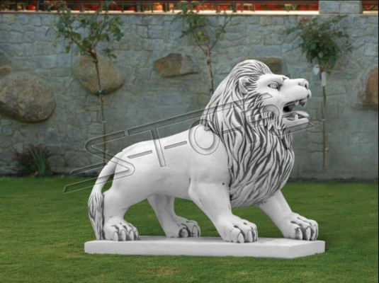 Leeuwen decoratief tuinbeeld terras tuin beeld sculptuur sculpturen