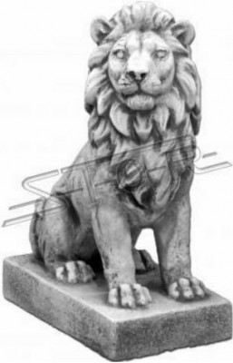 Leeuw tuinbeeld terras tuindecoratie sculptuur figuren beelden standbeelden.