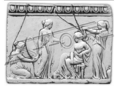 Relief Dames Antieke Kunst Wandreliëf Muurbeeld Beelden Steenplaat