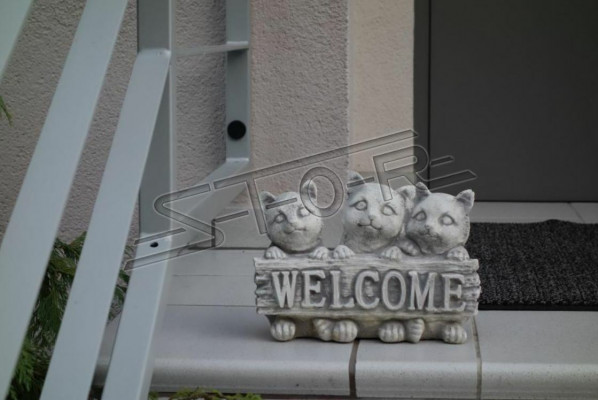 Schild Welcome Katzen Katze Willkommens Schilder Garten Figur Schild Welkom Katten Kat Welkomstborden Tuinfiguur