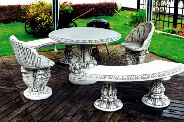 Stenen tafel terras tuin decoratie meubels Edel antiek stijl ontwerp