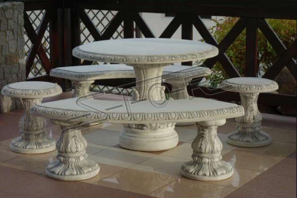 Steentafel Terras Tuin Decoratie Meubels Edele Antieke Stijl Ontwerp Tafels