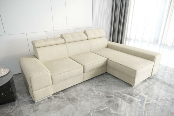 Ontwerp hoekbank L-vorm bank leer beige woonkamer Elegant luxe moderne meubels