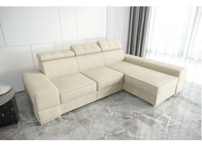 Ontwerp hoekbank L-vorm bank leer beige woonkamer Elegant luxe moderne meubels