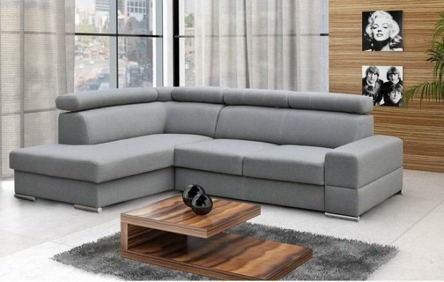 Hoogwaardige woonkamerbank hoekbank L-vorm bedfunctie textiel modern bankstellen