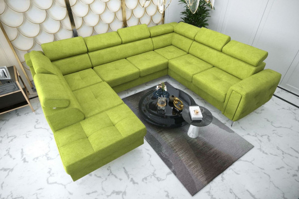 Bank U-vorm Stoffen bank Bank Woonlandschap Ontwerp Modern Lederen Bankstellen Bruin Nieuw