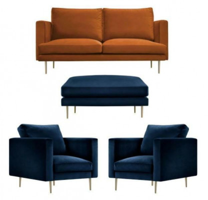 Sofa set Orange Ottoman Chair Creative Furniture Textile Fabric Living Room