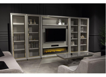 Massieve design wandkast voor de woonkamer in elegant wit.