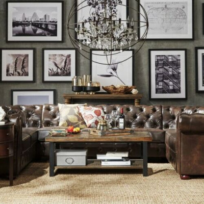 XXL Grote Chesterfield woonlandschap bank bank bekleding hoek zit U-vorm banken nieuw  XXL Groot Chesterfield woonlandschap bank bankstel hoekbank U-vorm banken nieuw