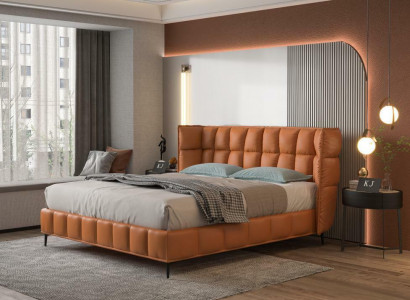 Bed bekleding design luxe hotelbedden tweepersoons 180x200cm leer dubbel.