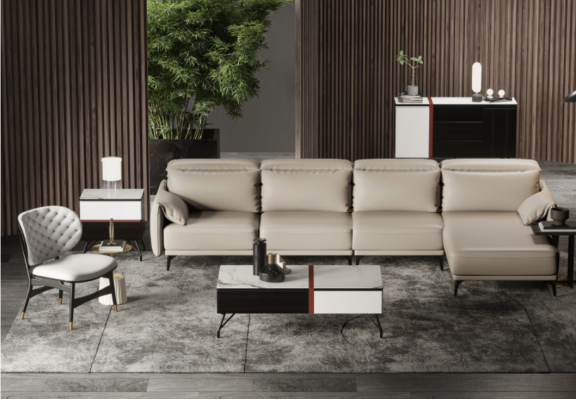 Ontwerper leren hoekbank gestoffeerde hoekbank zit hoek L-vormige bankstel nieuw