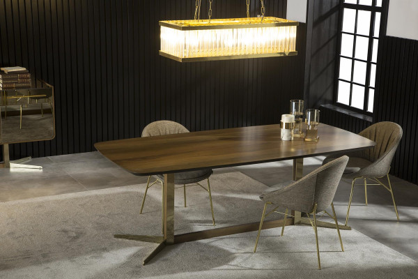 Eettafel meubels tafel luxe inrichting roestvrijstalen poten eettafels