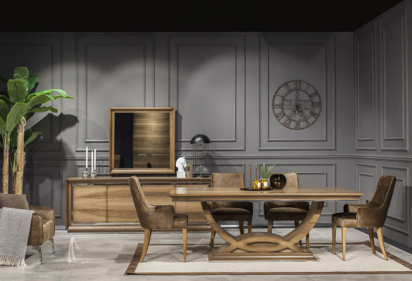 Luxe eettafel 207x101cm Tafel Elegante eetkamertafels Houten meubelen