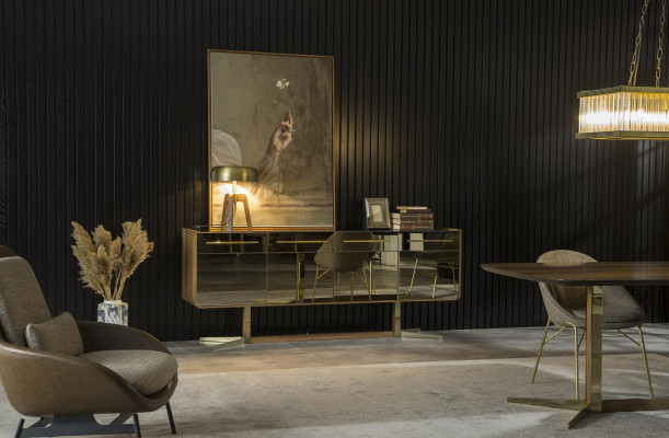 Sideboard Dressoir Console Spiegel Kast Lowboard met spiegelende voorkanten