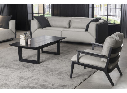 Bankstel 3+1 zitsbank bekleding meubels salontafel bank tafel 3-delige set