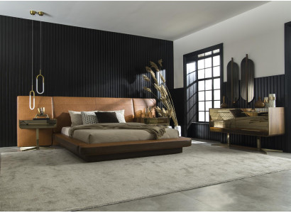 Slaapkamer meubel compleet set met bed, nachtkastjes en kast, 5-delig.