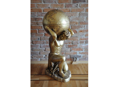 Antieke Stijl Klassieke Wereldbol Atlas Minibar Bar Wijnrek Standbeeld Sculptuur Decoratie