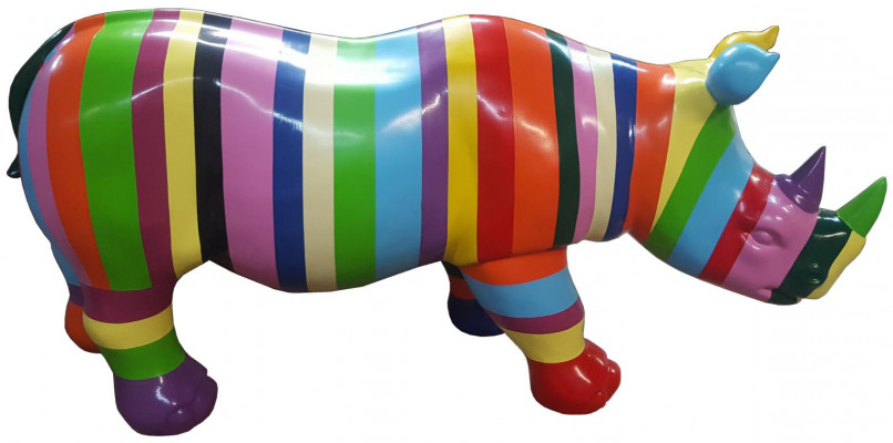 Nashorn Abstract Sculpturen Kleurrijke Figuur Beschilderde Standbeelden Tuin Handgemaakte Kunst