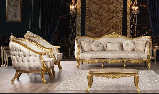 Barok bankstel 3+1+1 zits Chesterfield bank banken fauteuils zitmeubel