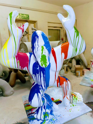 Moderne figuur standbeeld Abstracte Gorilla kunststof decoratie decoratieve beelden Aap