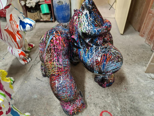 Beeldhouwkunst Ontwerp Figuur Standbeeld Figuren Gorilla Abstract Terras Decoratie Deco