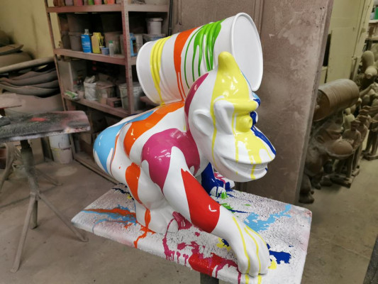 Gorilla Beeld Standbeeld Beelden Standbeelden Decoratie Deco Tuinbeeld Sculpturen Nieuw