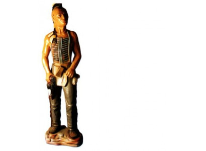 Beeld Indiaan VS Wilde Westen standbeeld sculptuur figuren beeldhouwwerken decoratie nieuw