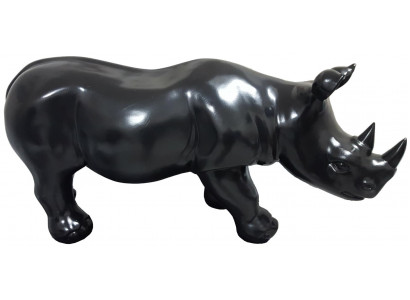 Nashorn Figur Standbeeld Figuren Beelden Sculptuur Tuindecoratie Abstract Zwart
